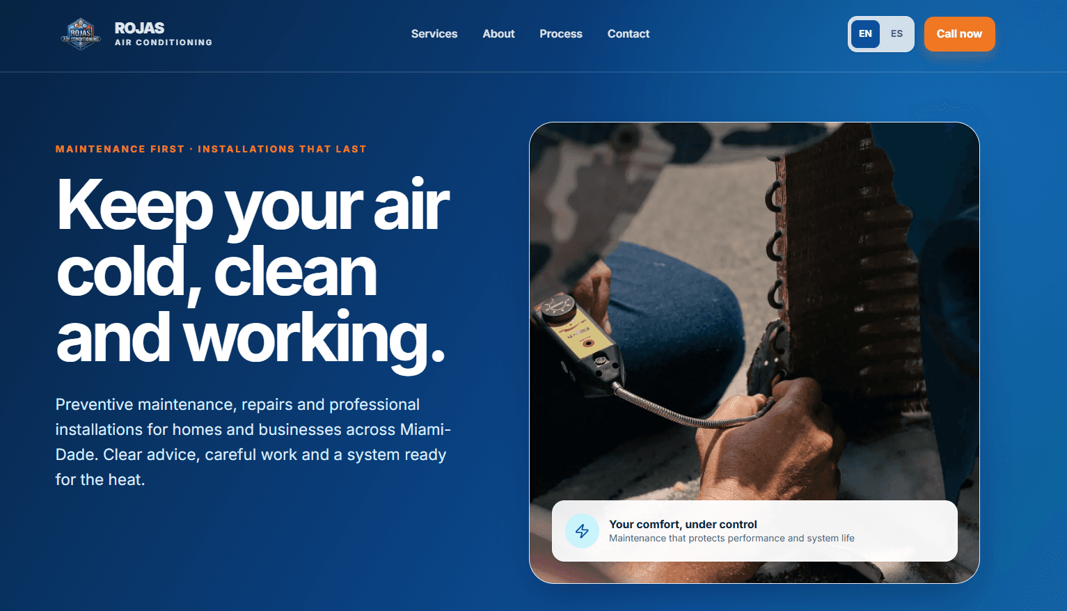 Captura de Rojas Air Conditioning